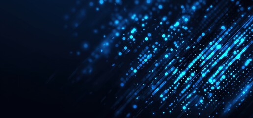 Abstract blue background with digital data and binary code Big Data technology concept  Generative AI
