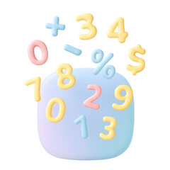 Naklejka premium 数字が文字が宙に浮いている