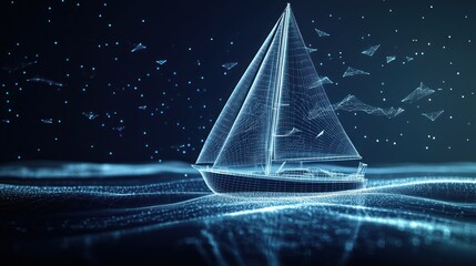 Digital Sailboat on Waves