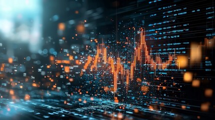 Fototapeta premium Analyzing financial data trends digital environment infographic visualization modern technology data analysis concept