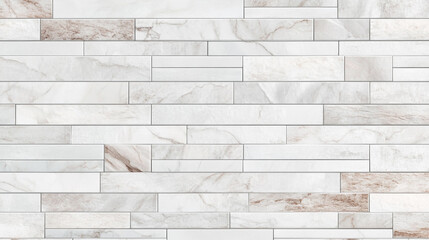 Fototapeta premium White and beige rectangular marble tile wall