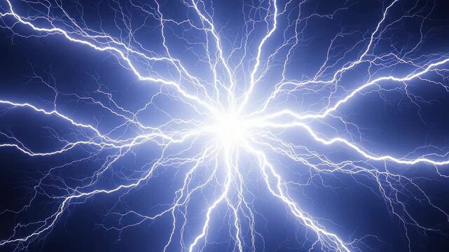 Dynamic Energetic Lightning Visuals Electric Showers and Voltage Burst Simulation Backdrop for