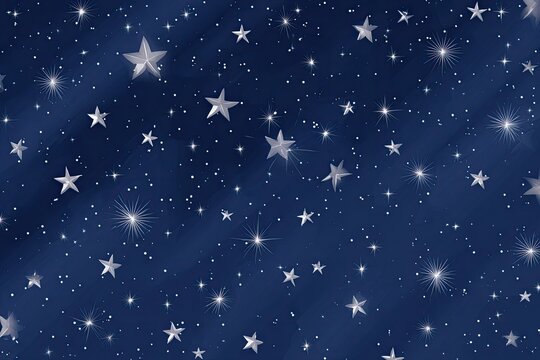 Night sky dotted with stars and streaks of light