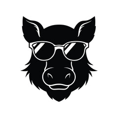 vector illustration of a  pig