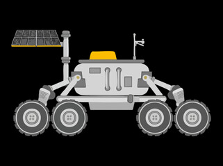 Six-Wheeled Planetary Rover with Solar Panel