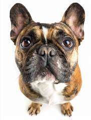Fototapeta premium Dog Animal Canine Breed French Bulldog Fur Eyes Adorable Cute Domestic Portrait Close-up Looking Companionship Affection Paws Face Happy Funny 