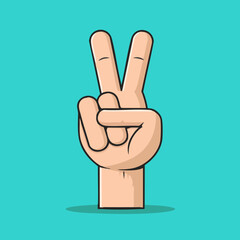 Cartoon Hand Showing Peace Sign
