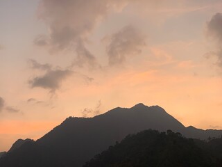 sunset in the mountains