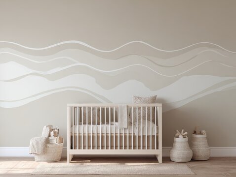 A baby ' s room with a cribe and a cribe