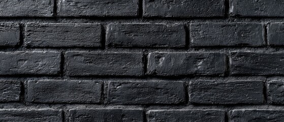Close-up view of a dark gray or black brick wall.  The bricks are rectangular, laid in a regular pattern.  The texture of the bricks is slightly uneven, suggesting a natural or aged appearance