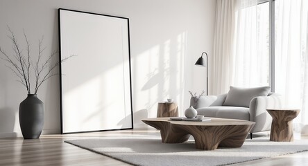 Modern Minimalist Living Room Design Blank Canvas for Your Style