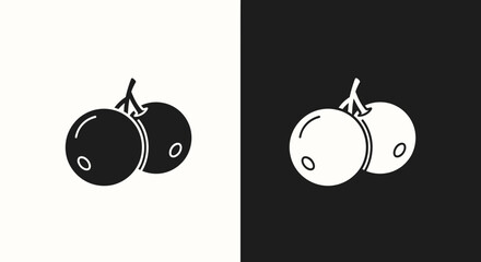 Two Round Berries on Stem.