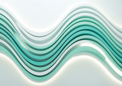 Abstract turquoise wave pattern with light accentuation for modern designs