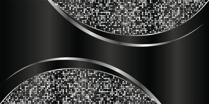 Black Premium abstract background with silver lines isolated on dark background. Premium Vector. Eps 10