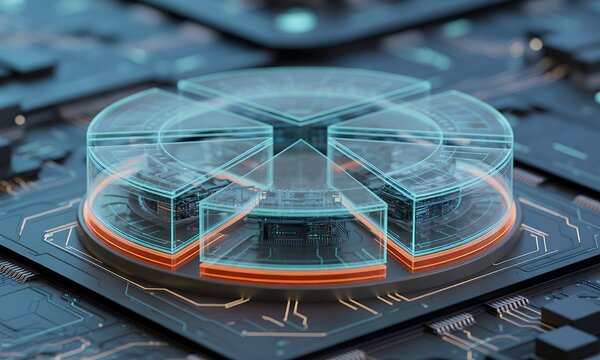 Data Segmentation, Advanced Analytics, Pie Chart, Futuristic Technology, Digital Transformation, Network Visualization, System Architecture, Transparent Data, Cybersecurity, Innovative Solutions - Powered by Adobe