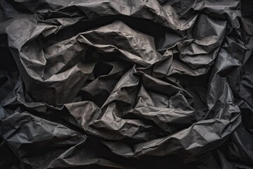 Deeply creased black paper texture