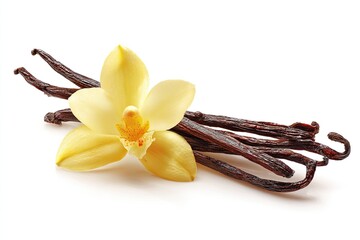 Vanilla pods and flower, close-up