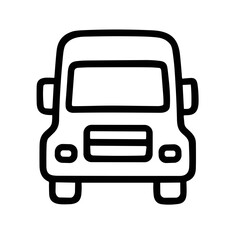 Simple Outline Minimalist Truck Delivery Cargo Transportation Industry Icon Design