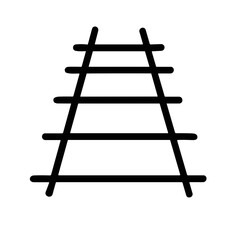 Minimalist Handdrawn Ladder Staircase Ascent Equipment Symbol Element Illustration