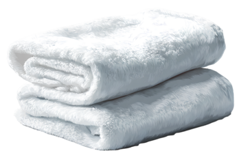  White towel, icon design, transparent background, png format