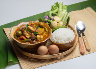 Kang Tai Pla  Fish Fermented Fish Entrails Soup. Thai Sountern style  Spicy soup 