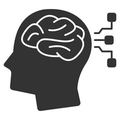 Intelligence Glyph Icon Element For Design