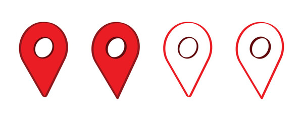 3D Location pin icon Set on white background