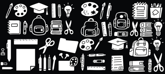 Back to School Doodle Collection  Education Supplies and Art