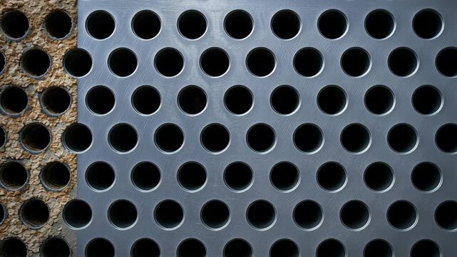 Heat exchanger tubes in industrial equipment with corrosion and clean metal surfaces for effective thermal transfer and maintenance in industry
