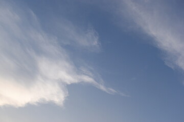 beautiful blue sky and white cloud background in springtime