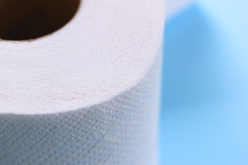 white paper tissue on blue background