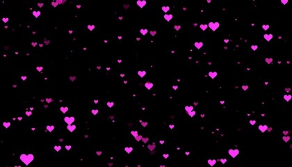 Pink hearts on black background (1)