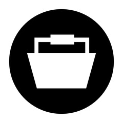 black and white illustration of basket icon