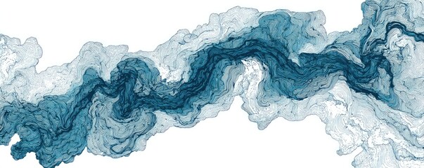 Abstract Flowing Blue River