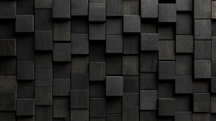 Dark wood cube wall texture background design