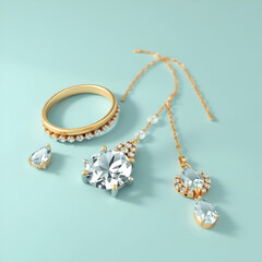 Jewelry isolated on background. 3d rendering - illustration