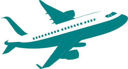 Flat vector of an airplane icon, modern and minimal design, perfect for travel and transportation themes.