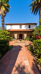 Fototapeta premium Exterior view of a historic Spanish-style building