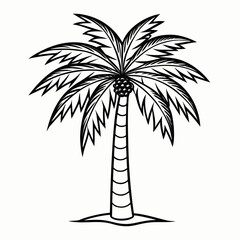 Obraz premium palm tree silhouette vector