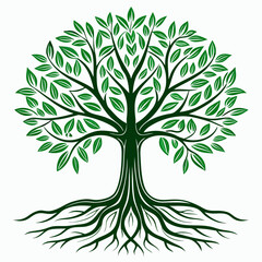 Fototapeta premium vector tree with green leaves