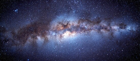 Obraz premium Vast expanse of the Milky Way galaxy. Distant stars and nebulae in a cosmic panorama