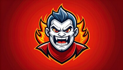 Fiery Vampire Mascot