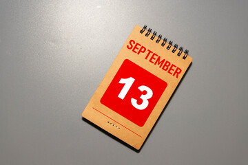 September 13th. Image of september 13 wooden calendar.