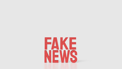 The Red Fake News on white background image 3d Rendering.