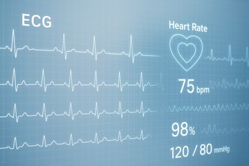 Advanced cardiac monitoring system displaying heartbeat patterns with medical precision
