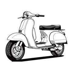 VESPA silhouette image with transparent background	