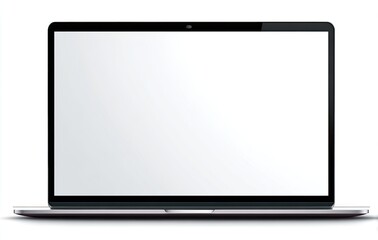 Modern laptop with blank screen