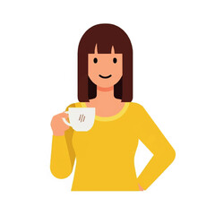 girl with a cup of coffee