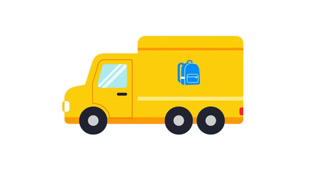 Flat Design Delivery Truck with School Backpack for Back to School Sale