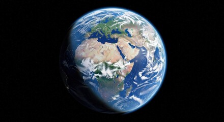 Fototapeta premium Earth From Space View of Planet Earth with Land and Ocean Details in Space